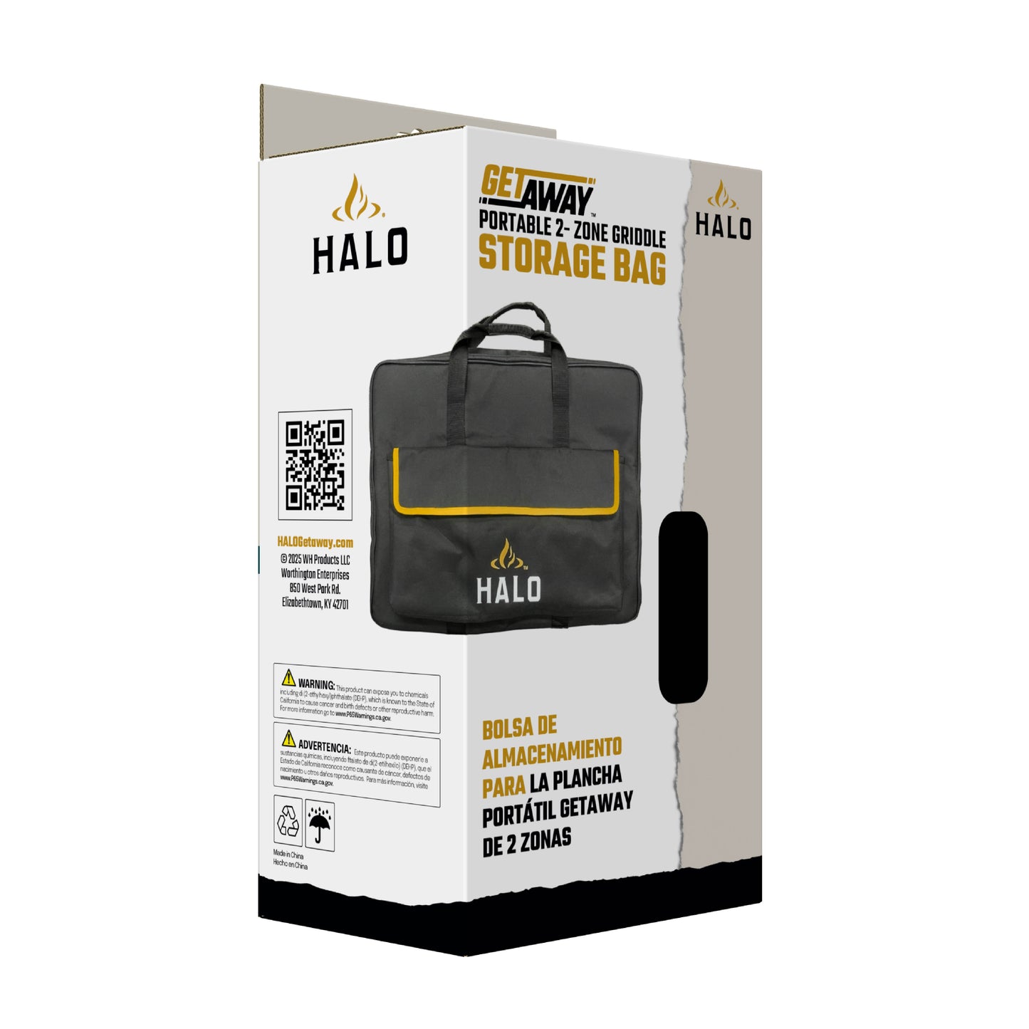 HALO Getaway Griddle Nylon Storage Bag with Shoulder Strap, Tool Pocket, and 3-Sided Zipper