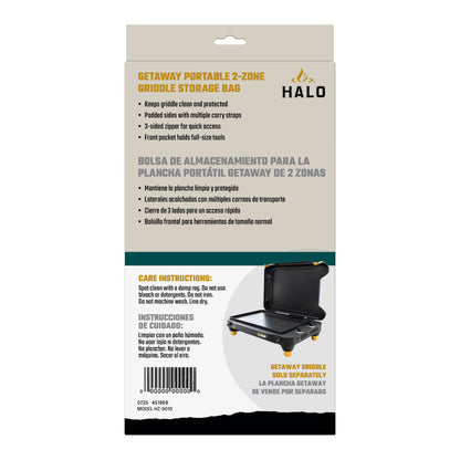 HALO Getaway Griddle Nylon Storage Bag with Shoulder Strap, Tool Pocket, and 3-Sided Zipper
