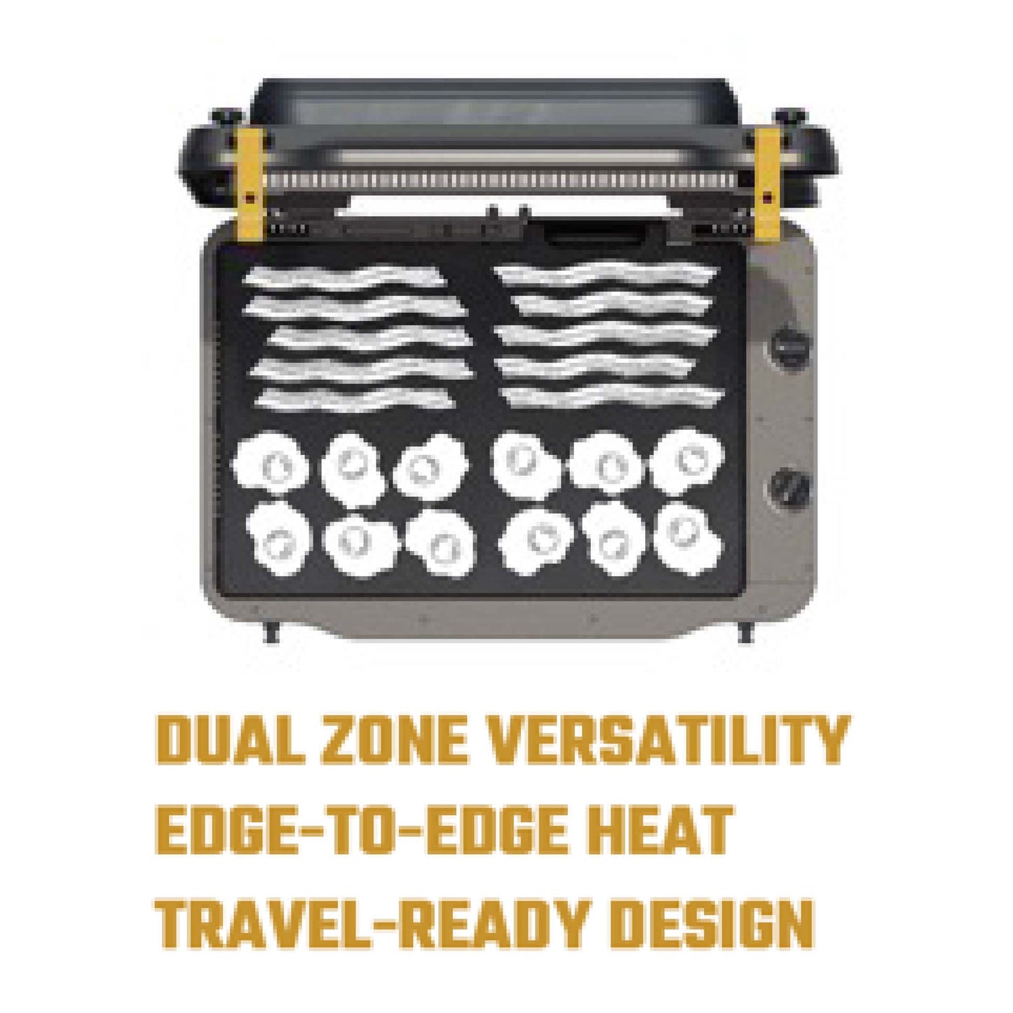 HALO Getaway 2-Zone Portable Outdoor Griddle with ELEVATE Lid and 282 sq in Cooktop