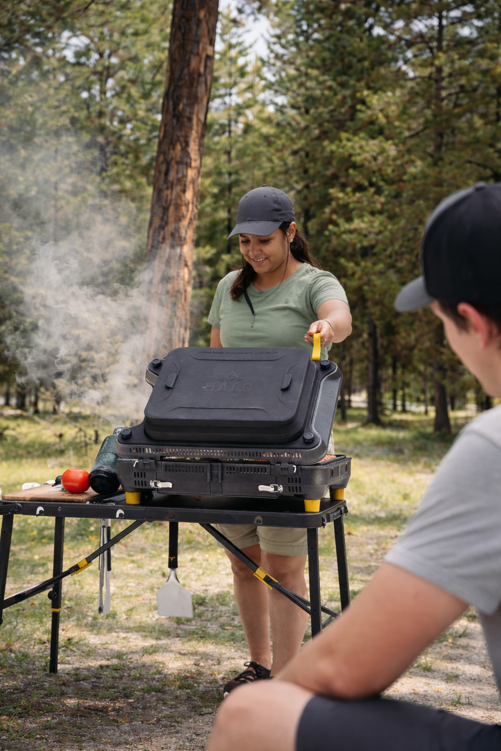HALO Getaway Griddle Tool Kit, 3-Piece Stainless Steel Set with Spatula, Tongs, and Scraper